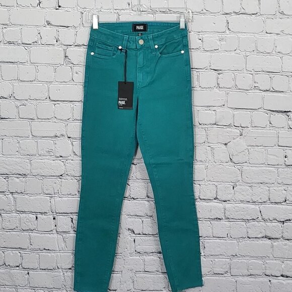 2/$50 Paige Hoxton Teal High Rise Skinny Ankle Jeans Size 24 - Picture 1 of 8